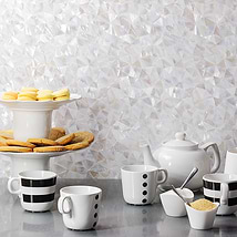 Serene White Troika Pearl Tile, Polished