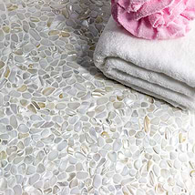 Oyster White Pearl Pebble Polished Mosaic Tile