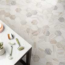 Sabbia Marble 4" Hexagon Polished Mosaic