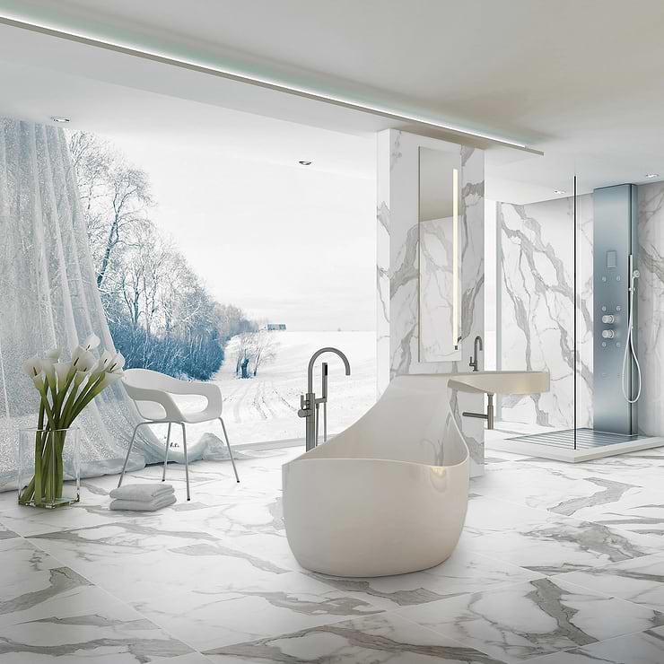 Marble Look Porcelain Tile for Backsplash