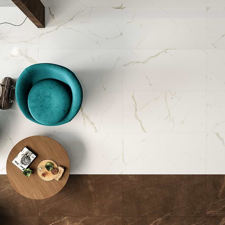 TileBarXL Marmi Slim White Calacatta 60x120 Polished Porcelain Slab