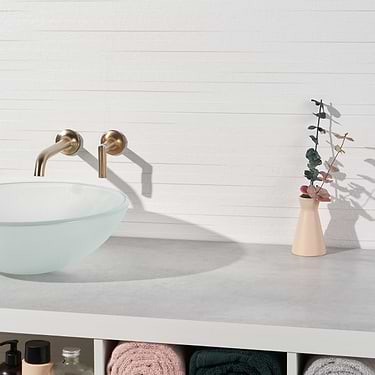 Reverb Multilevel White 12x36 3D Matte Ceramic Tile  - Sample