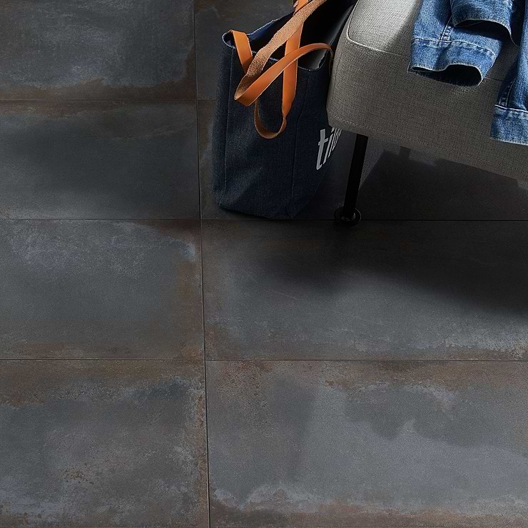 Flatiron Black 12x24 Semi-Polished Porcelain Tile By Angela Harris; in Black  Porcelain; for Backsplash, Floor Tile, Kitchen Floor, Kitchen Wall, Wall Tile, Bathroom Floor, Bathroom Wall, Shower Wall, Shower Floor, Outdoor Wall, Commercial Floor; in Style Ideas Classic, Contemporary, Industrial, Mediterranean, Transitional; released 2023; new, trends