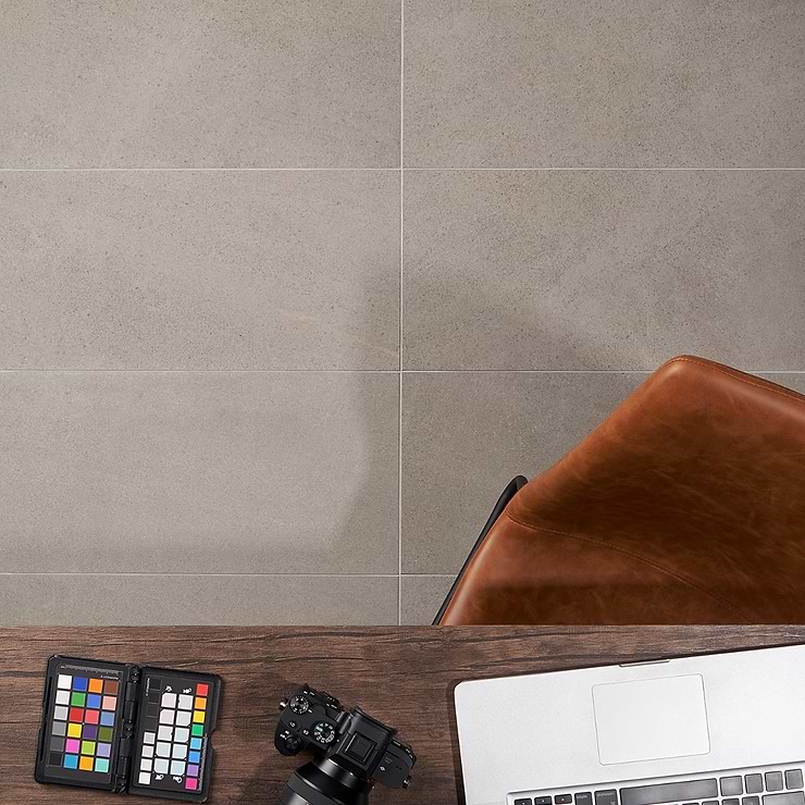 Rushmore Rock Gray 12x24 Matte Porcelain Tile; in Gray Porcelain; for Backsplash, Floor Tile, Kitchen Floor, Kitchen Wall, Wall Tile, Bathroom Floor, Bathroom Wall, Shower Wall, Shower Floor, Outdoor Floor, Outdoor Wall, Commercial Floor; in Style Ideas Industrial, Modern