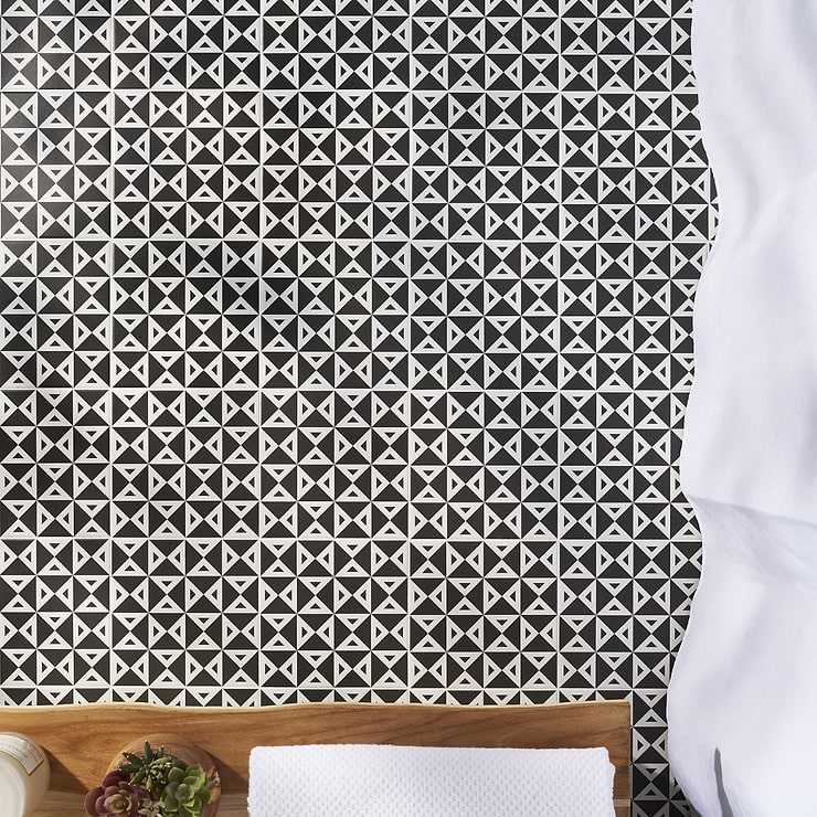B2W Angle Negative 8x8 Matte Porcelain Tile