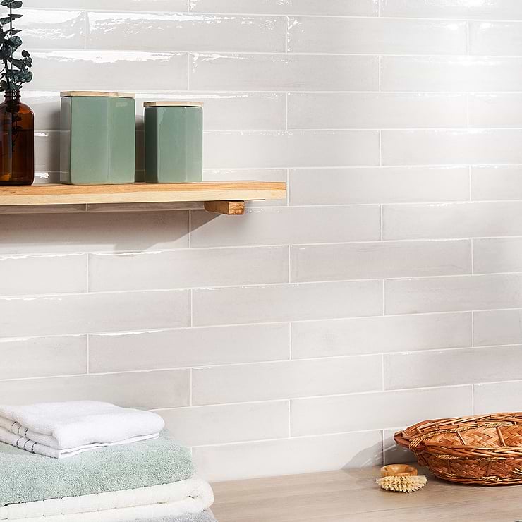 Paint Bianco White 3x16 Polished Porcelain Subway Tile; in White Porcelain; for Backsplash, Kitchen Wall, Wall Tile, Bathroom Wall, Shower Wall, Outdoor Wall; in Style Ideas Classic, Contemporary, Cottage, Craftsman, Farmhouse, Industrial, Mediterranean, Traditional; released 2023; new, trends