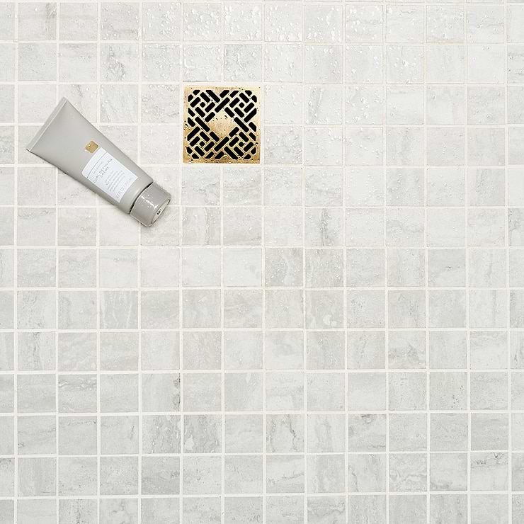 Basic Travertine Cotton White 2x2 Matte Porcelain Mosaic Tile