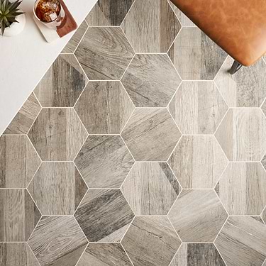 Caribou Olive Brown 8" Hexagon Matte Porcelain Tile