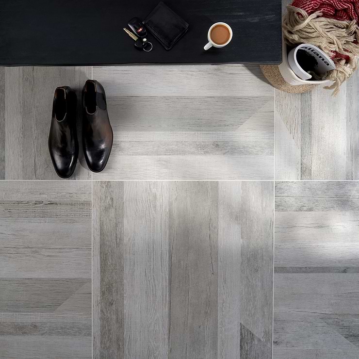 Caribou White 24x24 Matte Porcelain Wood Look Tile