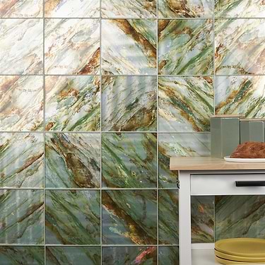 Gem Emerald Green 9x9 Polished Glass Tile