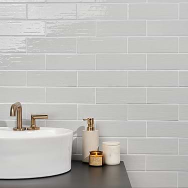 Kiln Silver 3x9 Polished Porcelain Subway Tile