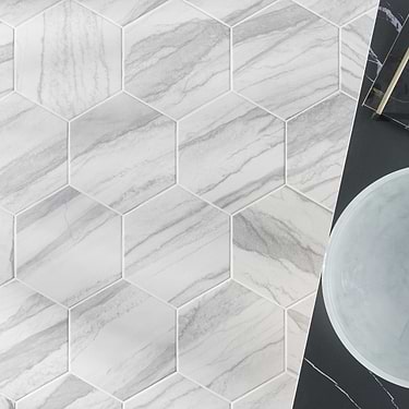 Macauba Gray 10" Hexagon Matte Porcelain Tile  - Sample