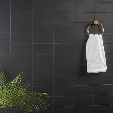 Maddox Charcoal Black 4x8 Matte Ceramic Subway Tile by Stacy Garcia