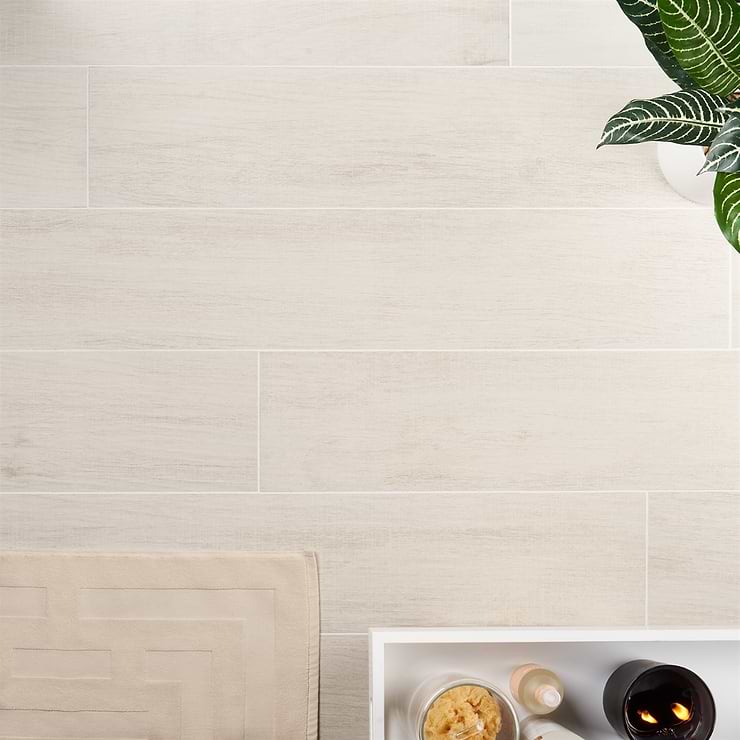 Kenridge White 8x48 Matte Porcelain Wood Look Tile