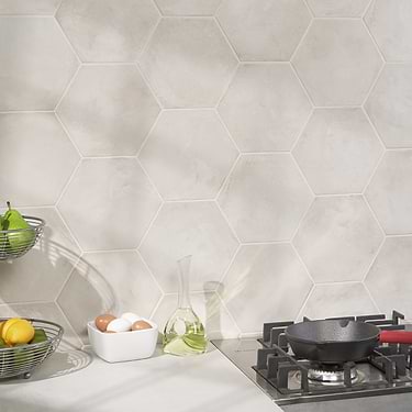Ava Bianco White 8" Hexagon Matte Porcelain Tile