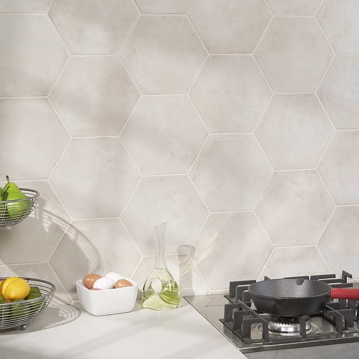 Ava Bianco 8" Hexagon Matte Porcelain Tile