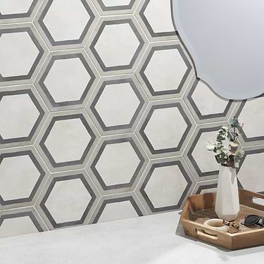 Ava Deco Sabbia Charcoal Gray 8" Hexagon Matte Porcelain Tile - Sample
