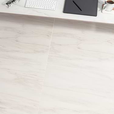 dreamstone Dolomite Snow White 24x24 Polished Porcelain Tile