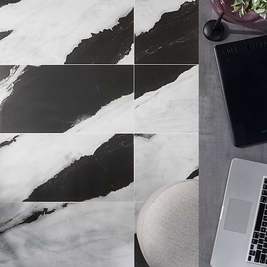 DreamStone Panda White 12x24 Matte Porcelain Tile