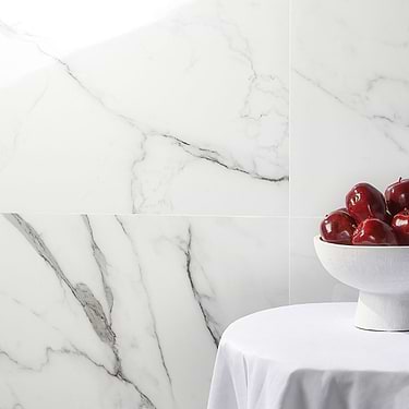 DreamStone Statuario Valley White 24x48 Polished Porcelain Tile