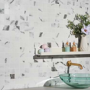 DreamStone Statuario Valley White 2x2 Matte Porcelain Mosaic