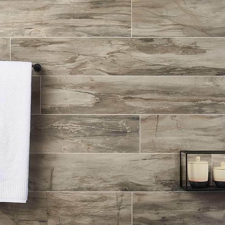 Petrawood Brown 8x48 Matte Porcelain Tile