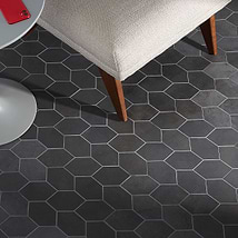 Bond Venom Charcoal Foliage Matte Porcelain Mosaic Tile