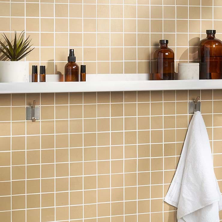 Clay Glee Yellow 2x2 Matte Porcelain Mosaic Tile