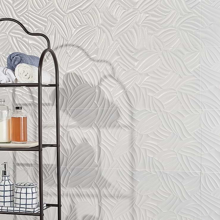 Wonderland 3D Garden White 12x36 Polished Ceramic Tile