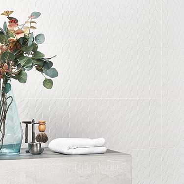 Wonderland Wind White 12x36 3D Polished Ceramic Tile