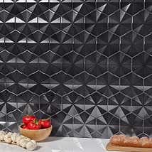 Zeal Ogassian 3D 6" Hexagon Gunmetal Gray Glazed Porcelain Tile