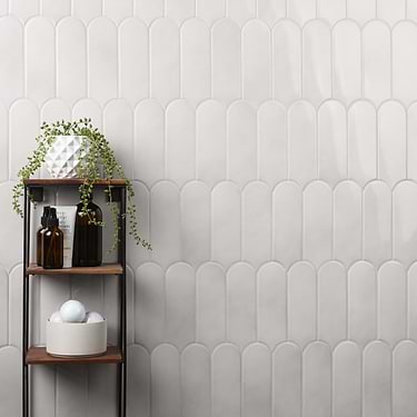 Parry Mist Gray 3x8 Fishscale Glossy Ceramic Tile