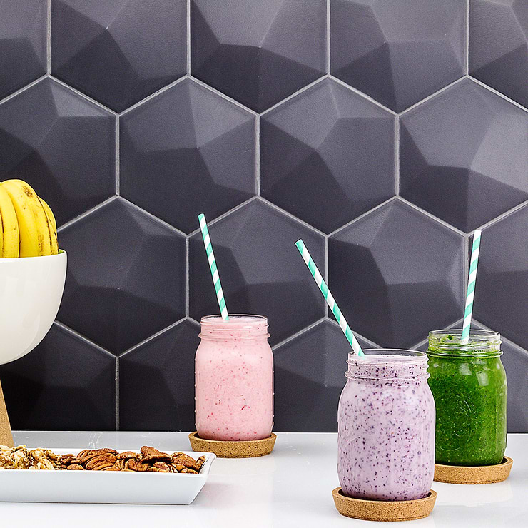 Exagoni Dimension Grafito Matte Hexagon Ceramic Tile