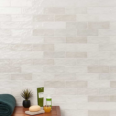 Portmore White 3x8 Glazed Ceramic Subway Tile - Sample