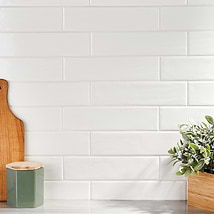 Chance White 2x10 Glossy Ceramic Wall Tile