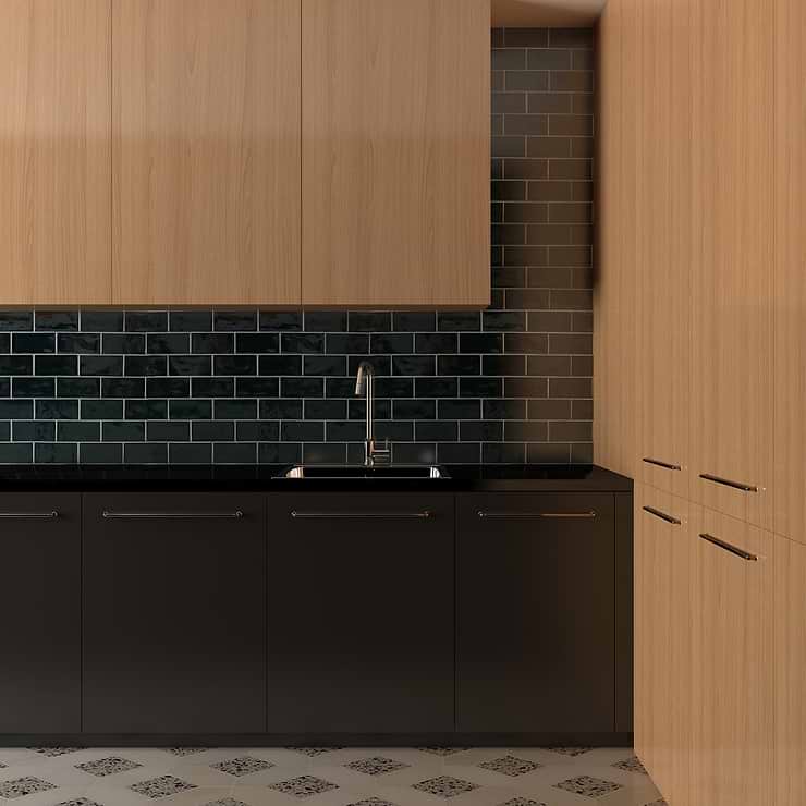Nabi Midnight Blue 4.5x9 Subway Polished Glass Tile