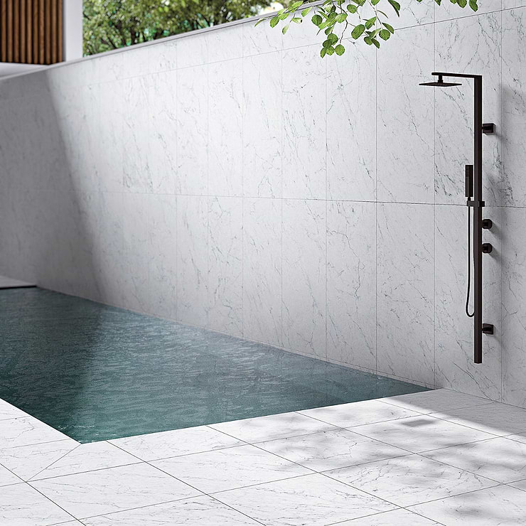 Paleo Marble White 24x24 Textured Porcelain 2CM Outdoor Paver