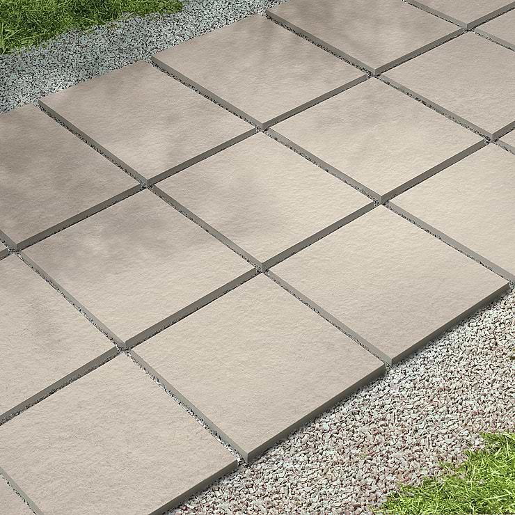 Paleo Sandstone White 24x24 Textured Porcelain 2CM Outdoor Paver; in White Porcelain ; for Floor Tile, Kitchen Floor, Outdoor Floor, Outdoor Wall, Commercial Floor; in Style Ideas Classic, Industrial, Modern, Rustic