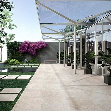 Paleo Travertine White 24x24 Textured Porcelain 2CM Outdoor Paver
