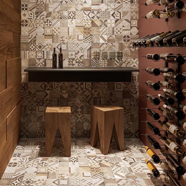 Deco Lisbon Almond Beige 12x24 Matte Porcelain Tile; in Beige & Cream Porcelain; for Backsplash, Floor Tile, Kitchen Floor, Kitchen Wall, Wall Tile, Bathroom Floor, Bathroom Wall, Shower Wall, Shower Floor, Outdoor Wall; in Style Ideas Mid Century, Mediterranean, Whimsical; released 2023; new, trends