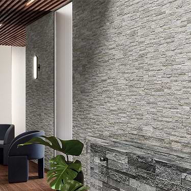 Rugged Stacked Quartzite White 6x24 3D Matte Porcelain Tile