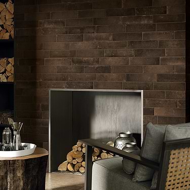 Brick Rustico Nero Brown 3x12 Matte Porcelain Subway Tile