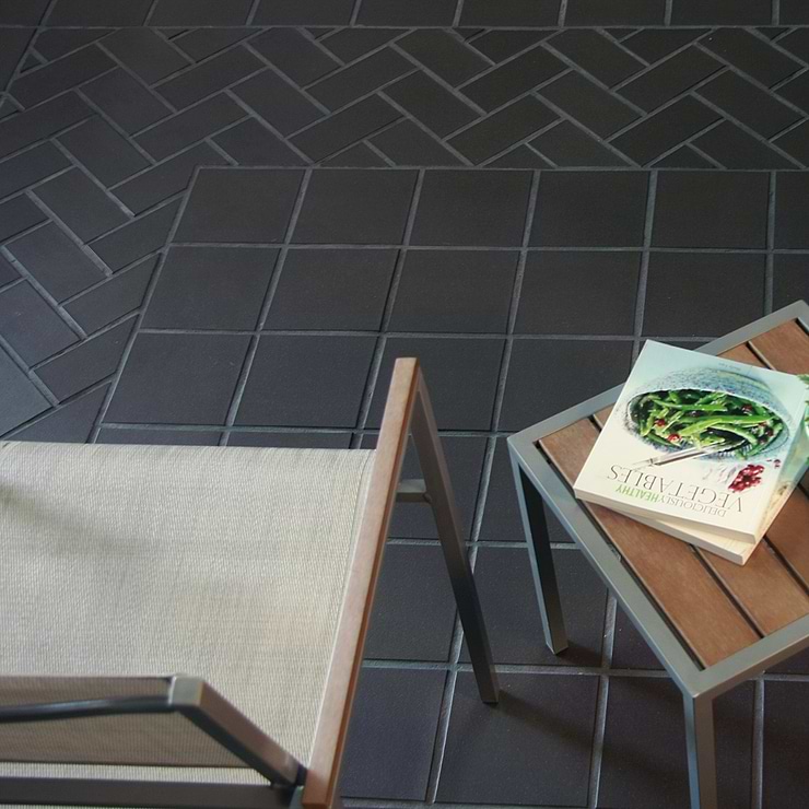 Elemental Raven Gray 6x6 Matte Ceramic Quarry Tile; in Gray Ceramic; for Backsplash, Floor Tile, Kitchen Floor, Kitchen Wall, Wall Tile, Bathroom Floor, Bathroom Wall, Outdoor Floor, Outdoor Wall, Commercial Floor; in Style Ideas Classic, Industrial, Rustic