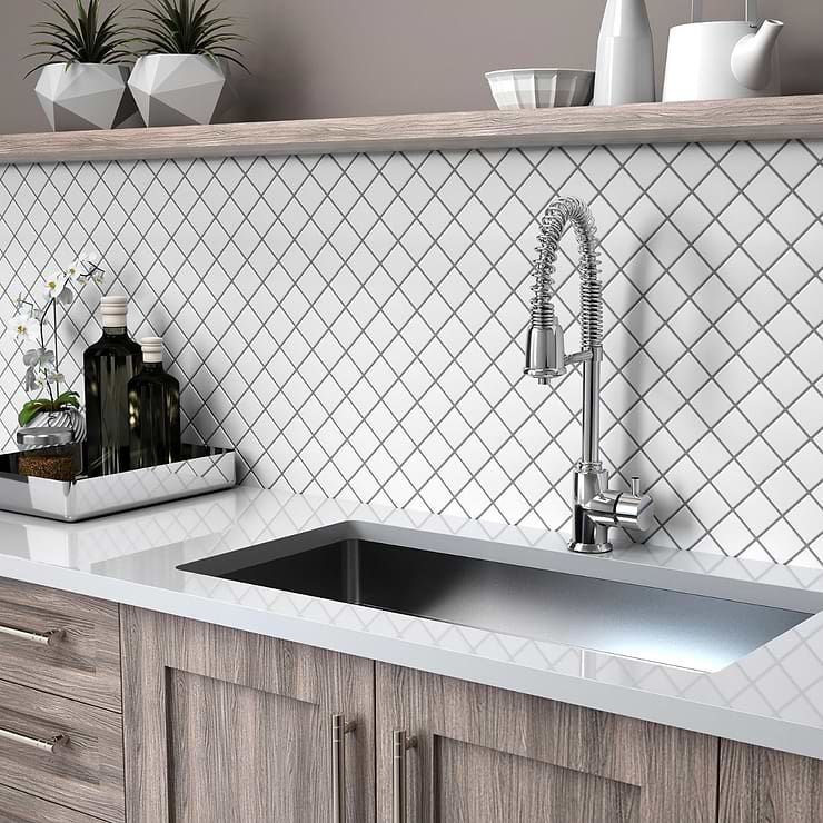 Serenity White 2x2 Matte Porcelain Square Mosaic