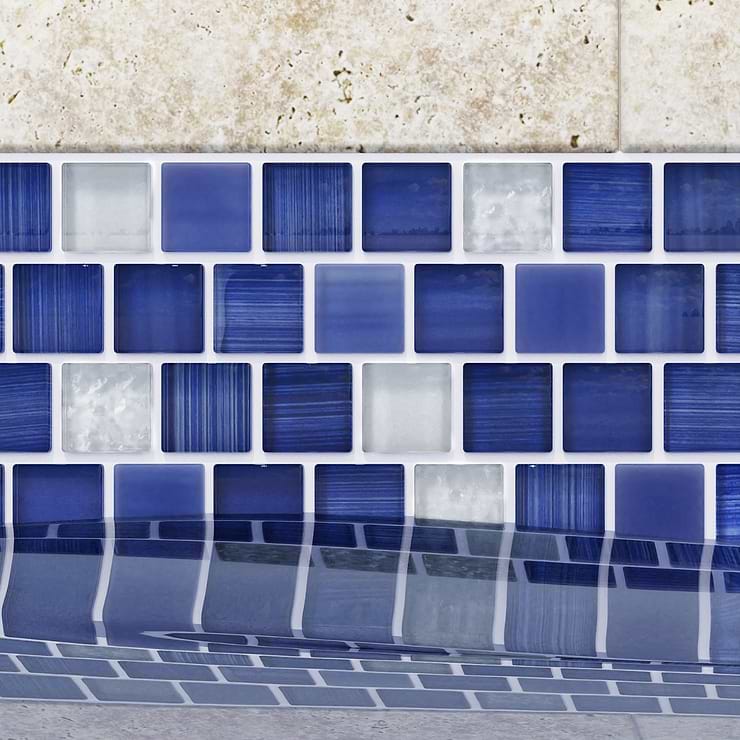 Watercolors Polaris 1x1 Glass Mosaic