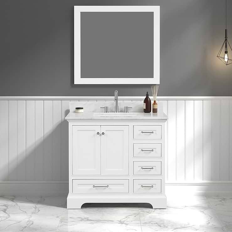 Glendale 36'' White Vanity And Marble Counter