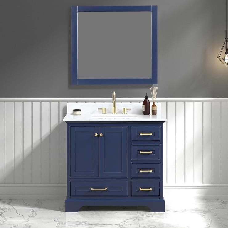 Glendale 36'' Blue Vanity And Marble Counter