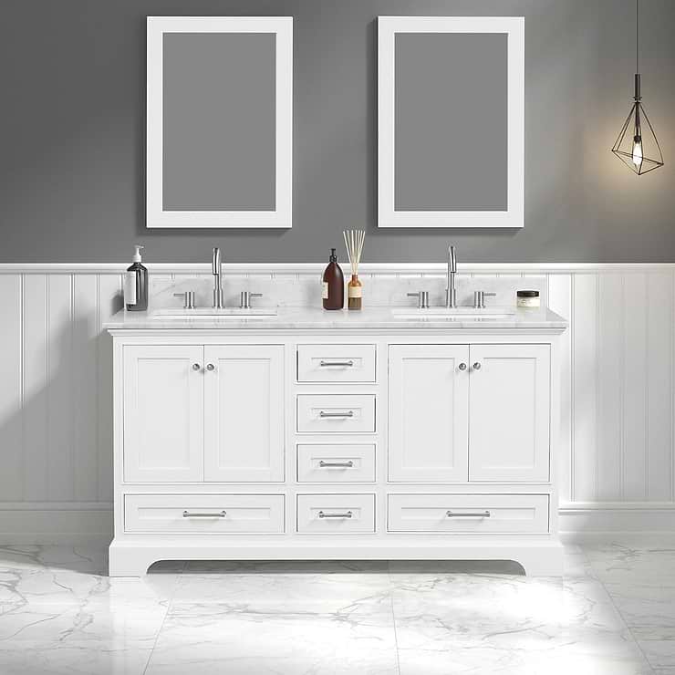 Glendale 60'' White Vanity And Marble Counter
