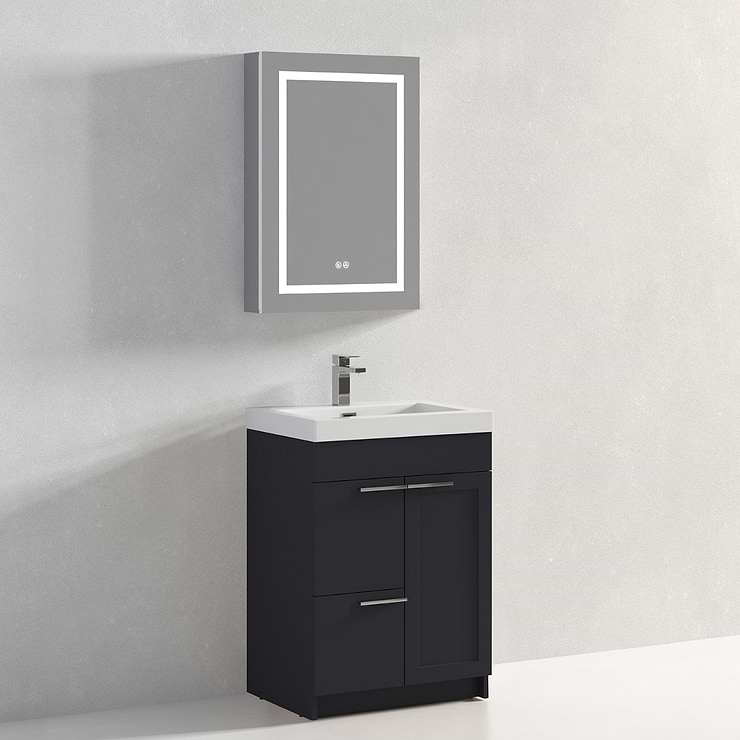 Mona Charcoal Gray 24'' Vanity with Acrylic Counter