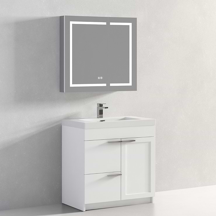 Mona 36" White Vanity And Counter